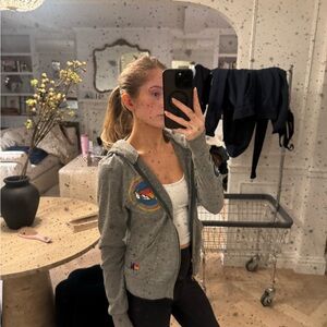 Grey aviator nation zip up, size xs